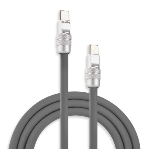 chubbycable USB C to C 240W Silicone Fast Charging Cable, Gray, 13.1FT
