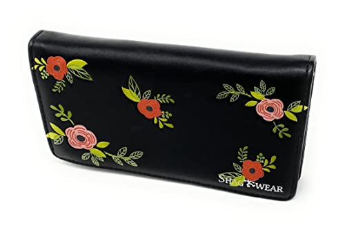 Shag Wear Chillin Sloth Large Animal Wallet for Women and Teen Girls Vegan Faux Leather Black 7"2