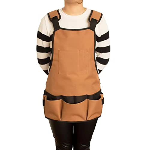 Garden Apron, Utility Work Apron with Pockets, Adjustable Gardening Tool Apron for Women & Men, Oxford Cloth Apron