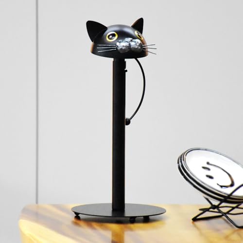 WDLFCGC Paper Towel Holder - Black Cat Paper Towel Holder Countertop for Kitchen Dining Table Home Decor, Perfect for Cat Lovers (Black Cat)