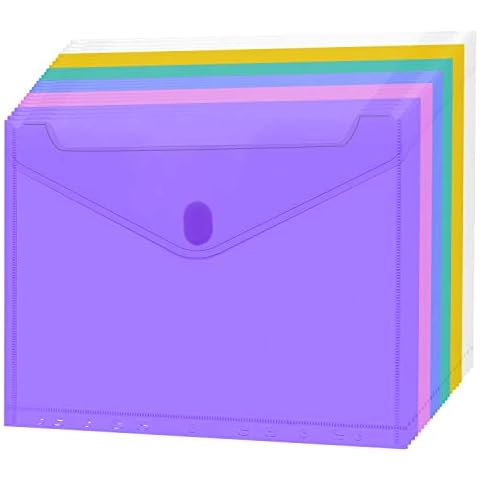 Pack of 24 Document Wallet A4 Coloured Document Folder A4 for Filing Coloured Document Wallet Waterproof A4 Velcro Document Wallet A4 Document Folder A4 Ring Binder Cover
