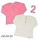 2er-Pack Langärmelige Kinder-T-Shirts mit Knöpfen aus 100% Baumwolle – Weiche und Atmungsaktive Essentials für Jungen und Mädchen (12-18 Monate, Fuchsia - Ecru)
