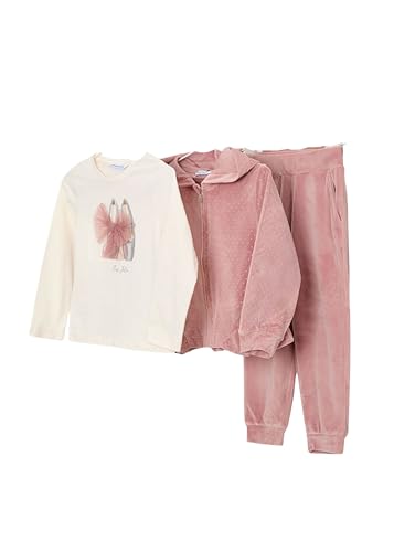 Mayoral Chandal Niña – Conjunto Niña – Pack de 3 Piezas – Chaqueta con Capucha y Cremallera – Camiseta Manga Larga - Pantalón Chandal Niña - Ropa para niñas de 2 años a 8 años (Maquillaje, 10 años)