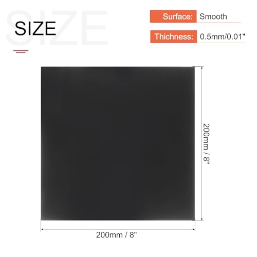 Image of MECCANIXITY Black ABS Plastic Sheet 8 x 8 x 0.02 Inch for Building Model, DIY Crafts, Panel, Pack of 1 Pcs
