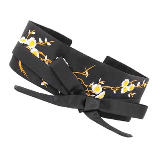 AMUSLESUR Cinturón de Cintura Color Aleatorio para Mujer Bordado Estilo Chino Cinturón de Tela, Elegante y Fácil de Llevar para Fiestas y Banquetes