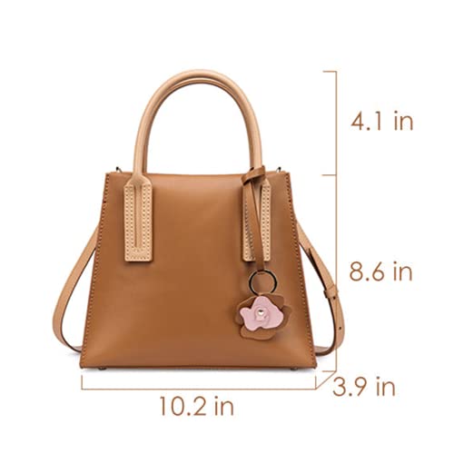 Image of POPSEWING Leather Women Top Handles Handbag DIY Kit, DIY Crossbody Shoulder Bag with Sewing Kits, Handmade Bag Kit for Mom Girlfriend Birthday Gift (Brown)