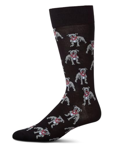 MeMoi American Bully Dog Men's Socks, Rayon Blend Mens Crew Socks, Environmentally Friendly Fabric - Sizes 10-13