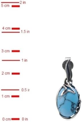 Sterling Silver Turquoise Oval Dangle Earrings - Image 3