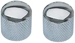 Knob Metal de Pressão para Guitarra Baixo Cromado Prata Kit Com 2