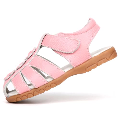 Image of Femizee Toddler Girls Leather Dress Sandals with Adjustable Strap
