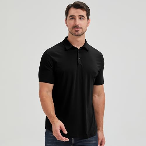 netdraw Mens Lightweight Bamboo Viscose Polo Ultra Soft Curved Hem UPF 50+ Casual Collared Golf Shirt4