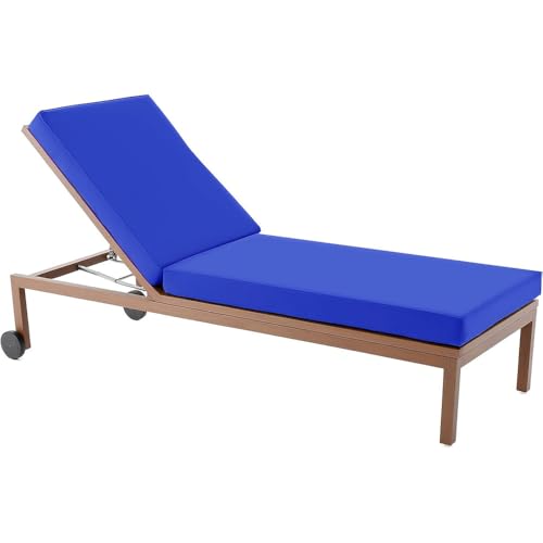 Cojín para jardín al aire libre azul oscuro de 188x58 cm para tumbonas de patio y terraza 2