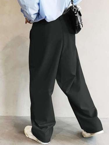 Verdusa Men's Slacks Wide Leg Baggy Dress Pants Casual Lightweight Trousers with Pockets2