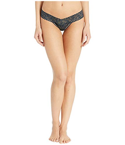 Thong Hanky Panky Snowfall Low Rise en taille unique noir et blanc