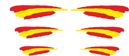 Movilideas Pegatinas Stickers Bandera España Pack 6 Unidades de Adhesivos para Textil DTF trasnferencia térmica Para Adherir a la ropa Pegatina Adhesiva