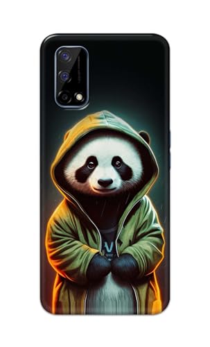 Image of Printed Hard Back Cover Case for Realme Narzo 30 Pro 5G | Realme V5 5G Back Cover (Cartoon Panda) -1111