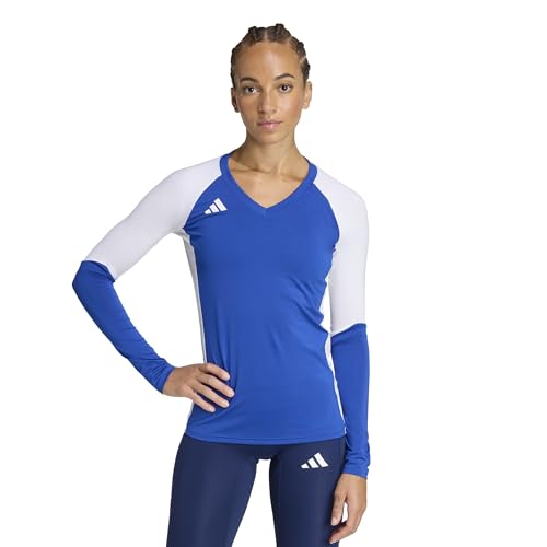 adidas Women's Volleyball Quickset Long Sleeve Jersey, Team Royal Blue, Small