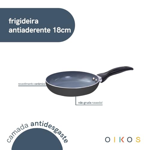 Oikos - Frigideira antiaderente de cerâmica e alumínio 18cm