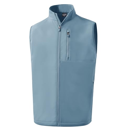 Image of M MAELREG Mens Vests Outerwear Windproof Lightweight Softshell Vests Zip Pockets Sports Sleeveless Jacket Golf Vests for Men