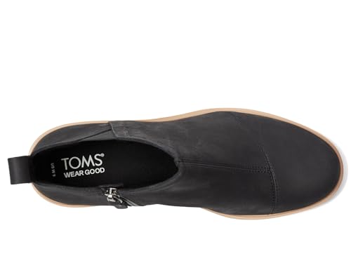 Image of TOMS Women's Maude Wedge Boot, Leather Upper, OrthoLite Insole, Side Zip, Lightweight