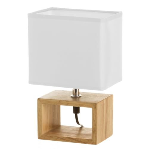 Lámpara de mesita de noche nórdica vitta en madera marrón de 24x10x15 cm
