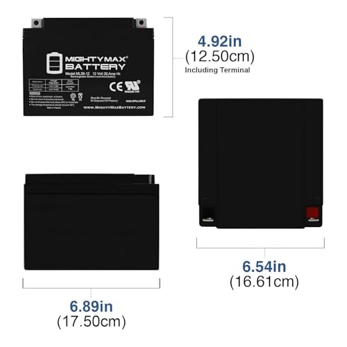 Mighty Max Battery ML26-12 12V 26AH Replacement Battery for Wheelchair XP1226-2 Pack