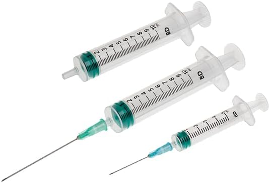 Becton Dickinson (BD) Emerald - Three Piece Disposable Syringe with Needle | 24 G | 1 INCH | 2 ML | Purple | Specialized Design Features Benefit Clinicians | 307749 | Pack of 1, Box of 100
