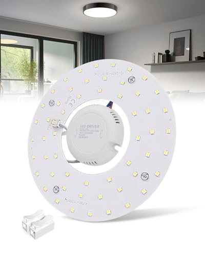 TobeBright 16W Módulo LED Reemplazo Redondo Blanco Frío 6000K con Imán para Neno Fuente de luz de Techo Redonda Adecuada para Marco de Techo de Hierro 220V