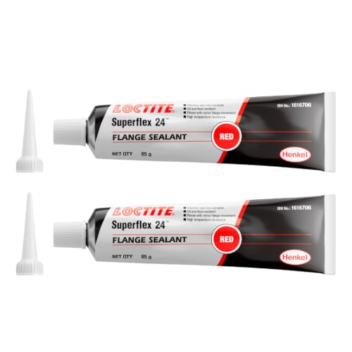 Image of LOCTITE Superflex 24 RTV Silicone Adhesive Sealant 85g (Pack of 2) | Red | Neutral Curing | Non-Sagging | Oil Resistant | Gasket Dressing & Replacement | Automotive & Industrial Applications