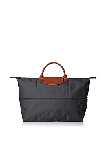 Longchamp Le Pliage Expandable Travel Duffel Weekender, Gun, 17.75