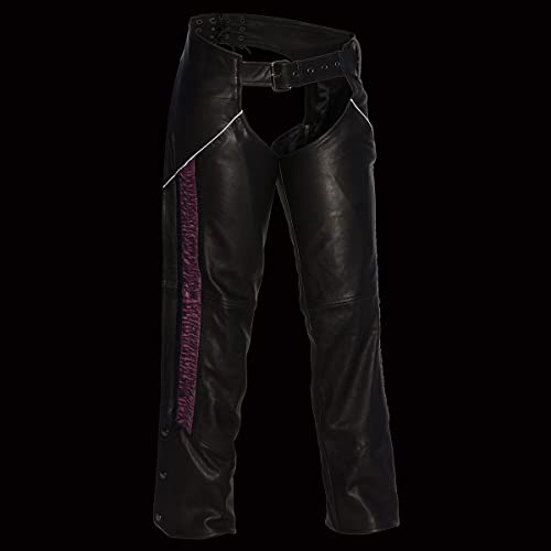 Image of Milwaukee Leather Premium Leather Motorcycle Riding Chaps for Women Bikers