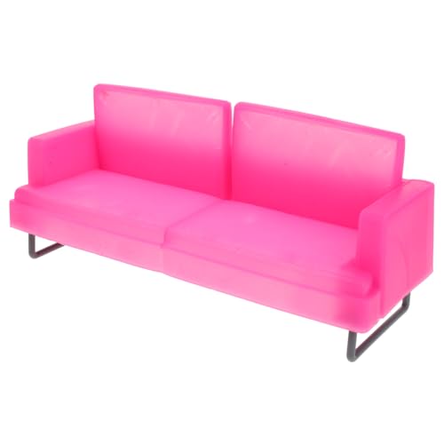 DRESSOOS Canapé pour PoupéE Rose Luxueux en Plastique 21.5 Pouces ModèLe De Meuble Maison De PoupéE Accessoire DéCoratif pour Chambre d'enfant Fille