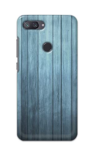 Image of Printed Hard Back Cover Case for Mi 8 Lite | Mi 8 Youth | Mi 8X Back Cover (Wooden Blue) -702