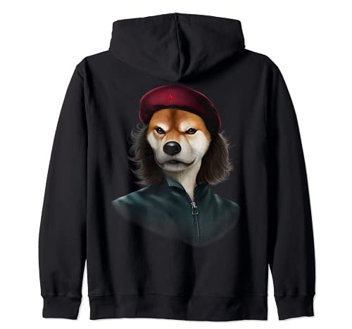 Perro shiba personificado como Che Guevara Sudadera con Capucha