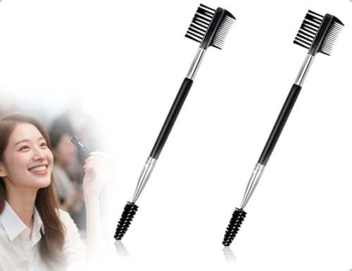 Lhbwhiz Confezione Da 2 Pettini Per La Rimozione Delle Macchie Lacrime Di Cane,Spazzolino Ciglia Bifacciale,Spazzolino Portatile Sopracciglia,Utilizzato Per Rimuovere Croste E Muco,Strumenti Trucco