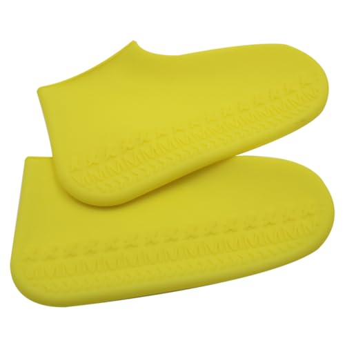 GARVALON Cubre Zapatos de Silicona y Antideslizante Unisex de Calzado Resistente y Reutilizable para Lluvia y Nieve Talla Color Amarillo