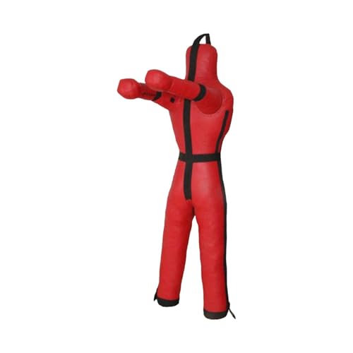 ICDKOYK Muñeco de práctica de Karate y Taekwondo sin Relleno, maniquí Boxeo y Lucha Libre para Adultos, Funda Entrenamiento Artes Marciales, para Hombres, Rojo, 180 centímetros