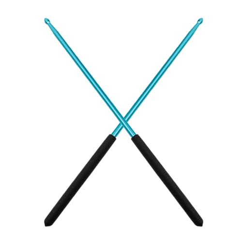 Baquetas PRETYZOOM de aleación para batería, diseño metálico ligero y con agarre cómodo, color azul y negro, ideal para principiantes