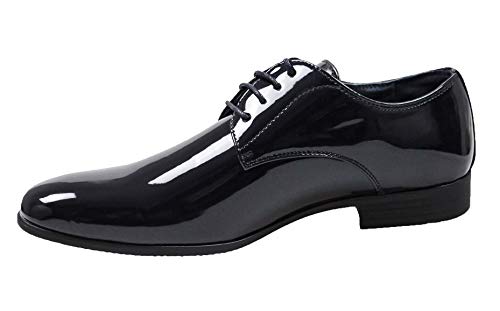 Evoga Chaussures Hommes Class Noir Brillant Vernis Élégant Cérémonie - Noir, 43
