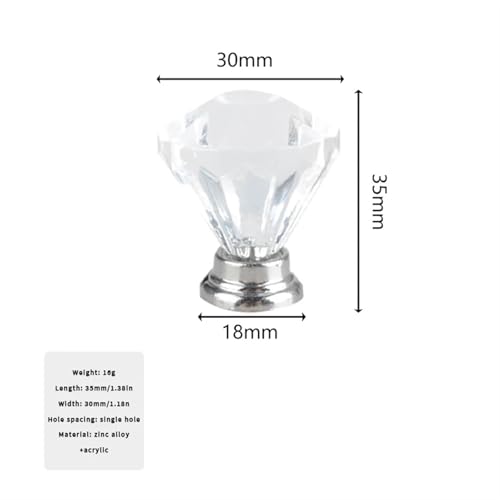 Manija de cristal acrílico con base plateada de alta transparencia para mobiliario 3