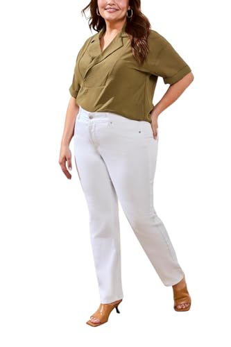 Tribal Womens Sophia Curvy Straight Fit Jeans (Regular, Plus and Petite Sizes)