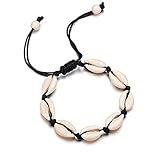Funktion: Mood Tracker TNSYGSB Handgemachte Sea Shell Charm Armbänder für Frauen Böhmischen Strand Cowrie Muschel Puka String Seilketten Ornamente Lampe Muschel (Color : White, Size : Free)