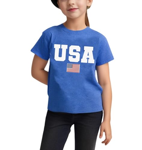 American Flag Shirt Toddler Boys Girls USA Flag Shirts Kids 4th of July T-Shirt Patriotic Tee Tops Outfits 3-10years