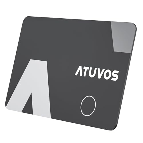 ATUVOS Wallet Tracker Card Ultra-Thin 1.6mm Smart Air Tag Bluetooth Tracker Works with Apple Find My (iOS Only) Item Finder Tag for Luggage Passports 3-Year Battery Life IP67 Waterproof 1 Pack