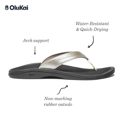 Image of OLUKAI Ohana Women's Sandals, Water Resistant Flip Flops with Arch Support, Lightweight Comfort for Beach & Travel, Enhanced Traction for Wet Surfaces