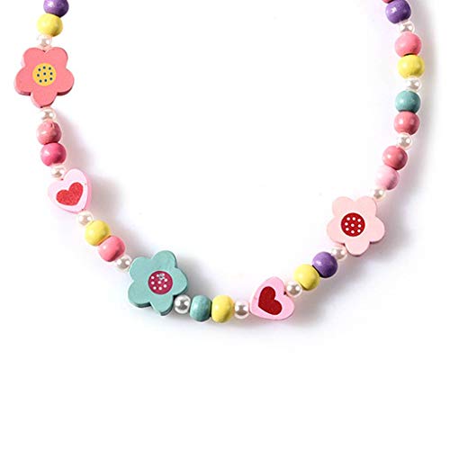 Mengonee Kinder-Cartoon-Halskette, bunter Tier-Kind-Schmuck, Blumen-Perlen, modisches Armband-Zubehör, Mengonee