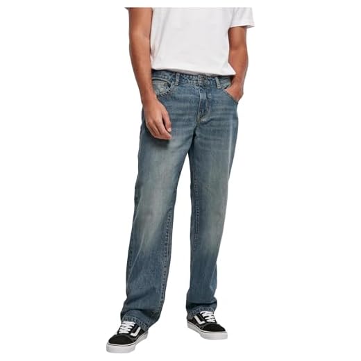 TOM TAILOR Herren Jeans 10622022 Marvin Straight, 10281 - Mid Stone Wash Denim, 40W / 34L 4 Urban Classics Herren Loose Fit Jeans Hose, Sand Destroyed Washed, 40/34