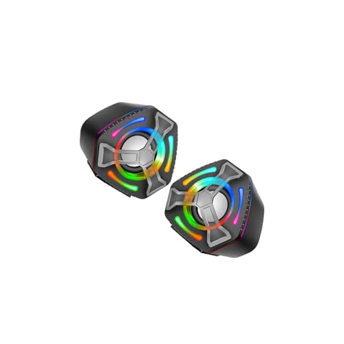 Altavoces de PC con cable USB para juegos y sonido mejorado con iluminación dinámica colorida