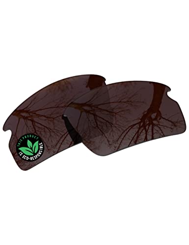 Image of Raydi Polycarbonate Replacement Lenses & Rubber Kits for Oakley Flak 2.0 Asian Fit OO9271 Rectangular Sunglasses for Men for Women - Amber Brown - Polarized
