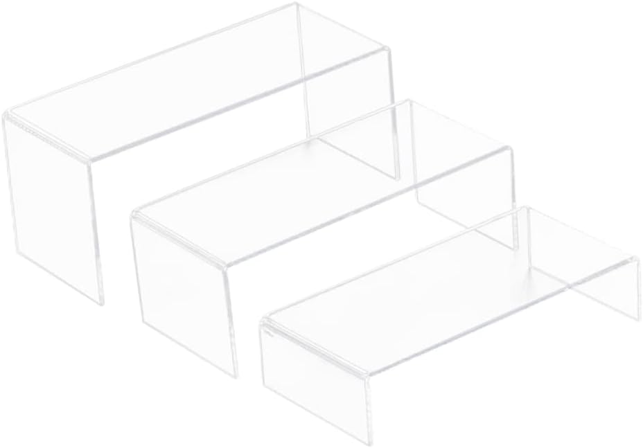 3pcs Shoe Display Risers Acrylic Display Risers Shoe Storage Organizer Stand for